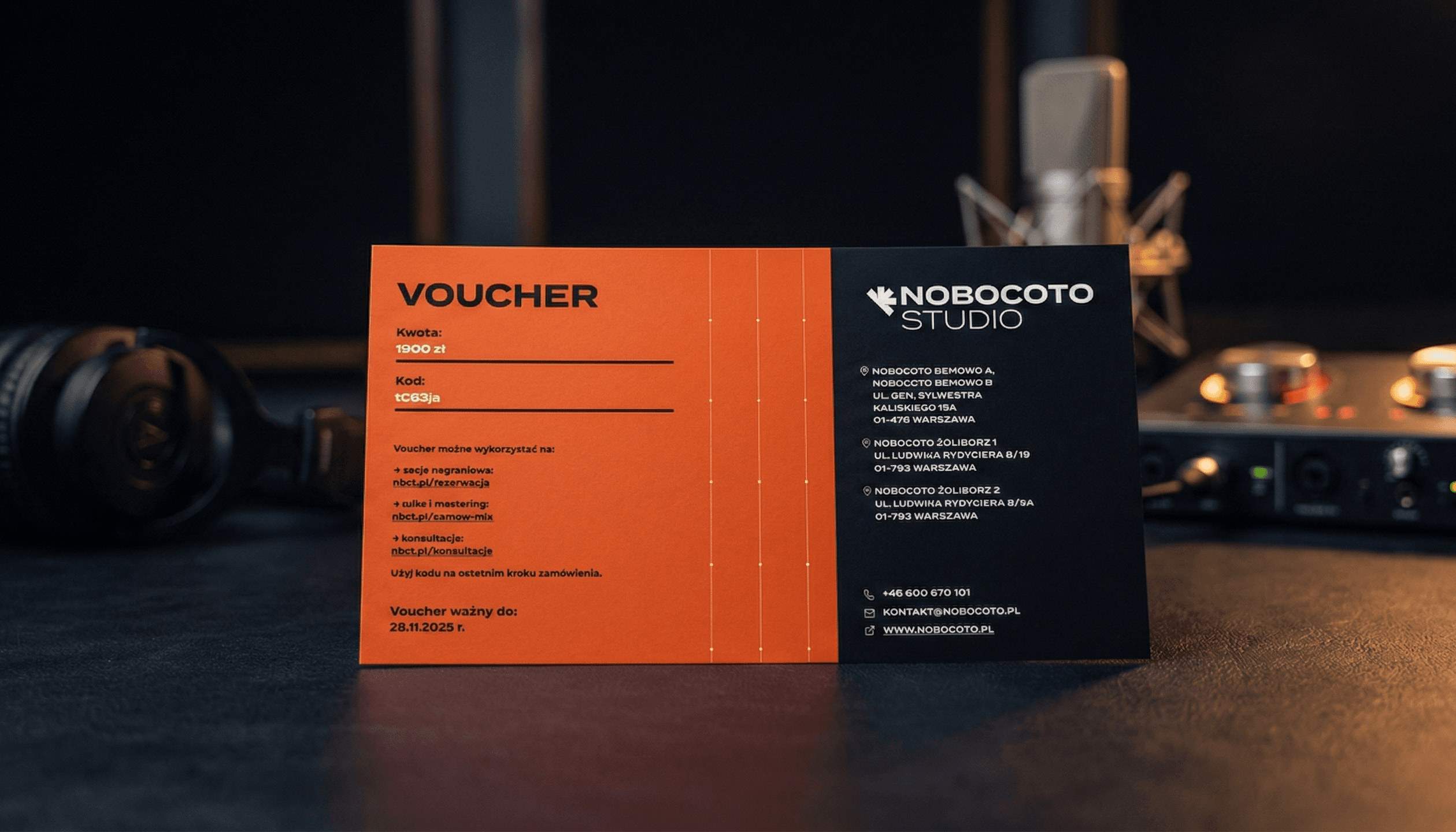 Voucher do studia nagrań NOBOCOTO